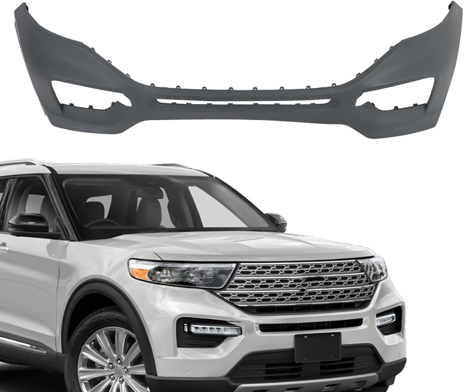 Front Lower Bumper Cover For Ford Explorer 2020-2021 – Without Sensor Holes – LB5Z-17D957-AB Replacement