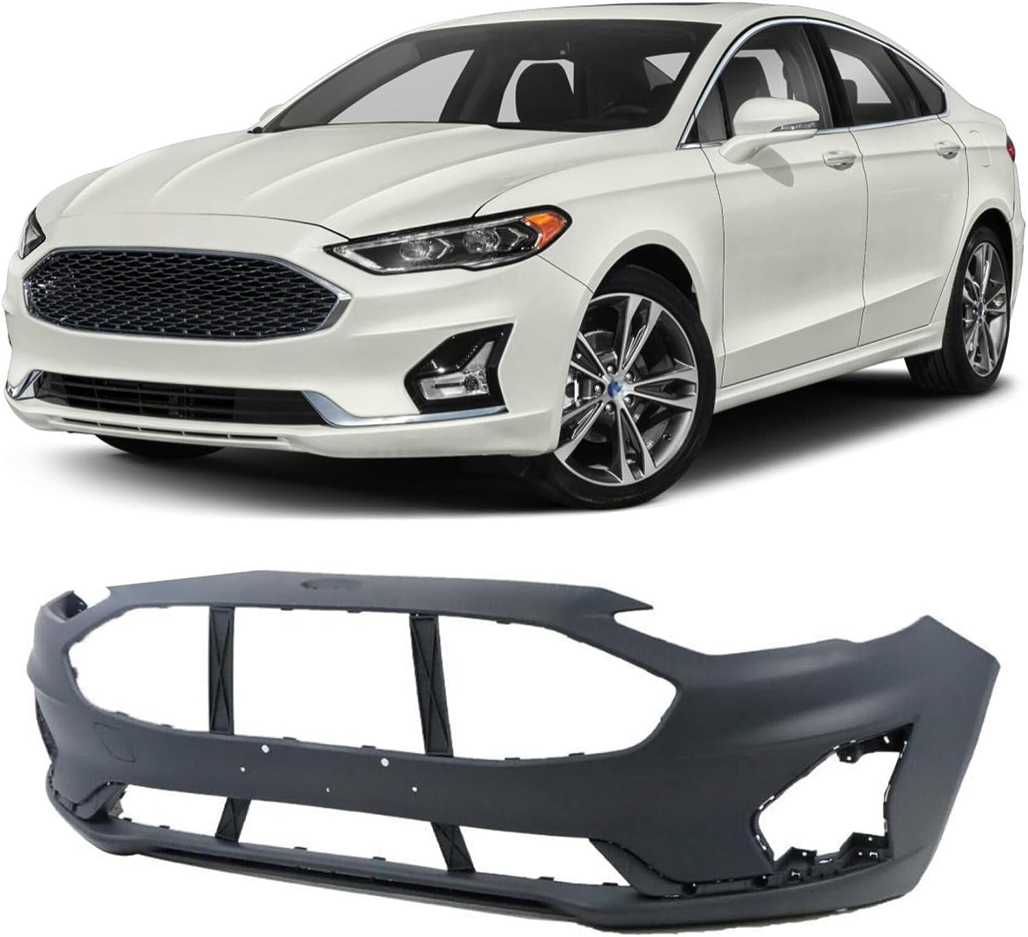 waltyotur Front Bumper Cover Replacement for Ford Fusion 2019 2020