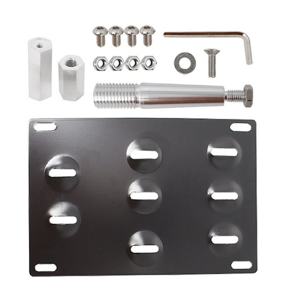 waltyotur Front Bumper License Plate Tow Hook Mount Bracket For 08-18 Infiniti G37 Q50 Q60