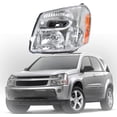 thumbnail image 1 of waltyotur GM2502254 Chrome Housing Driver Side Halogen Headlight Headlamp Assembly with Amber Corner Replacement for 2005 2006 2007 2008 2009 Equinox, 1 of 7
