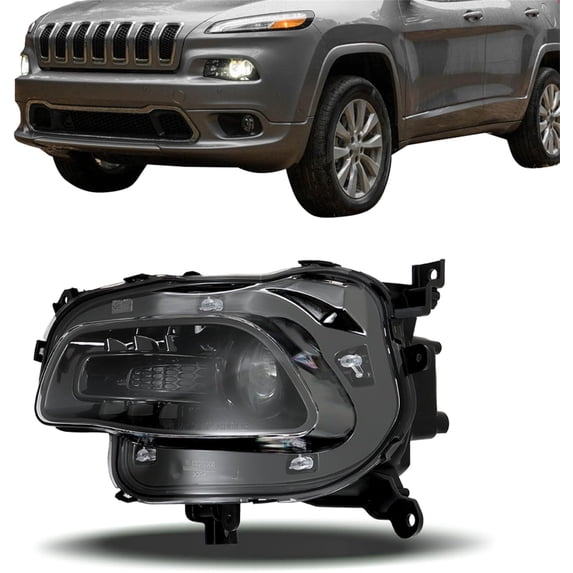 waltyotur Headlight Assembly Replacement for 2014 2015 2016 2017 2018 Cherokee Headlamp Left Driver Side 68102849AG