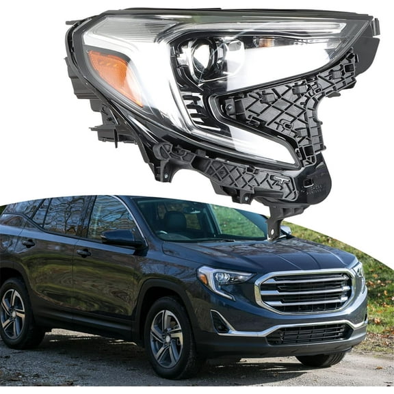 waltyotur Headlights Assembly Replacement for 2018 2019 2020 2021 GMC Terrain Projector Headlight Right Side (Passenger Side)