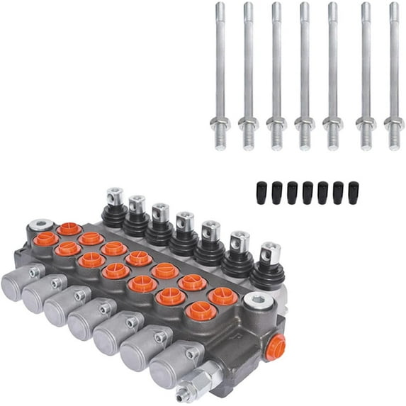 waltyotur Hydraulic Directional Control Valve 7 Spool 11 GPM SAE Ports Hydraulic Valve 3625 PSI for Small Tractors Tractors Loaders Log Splitters
