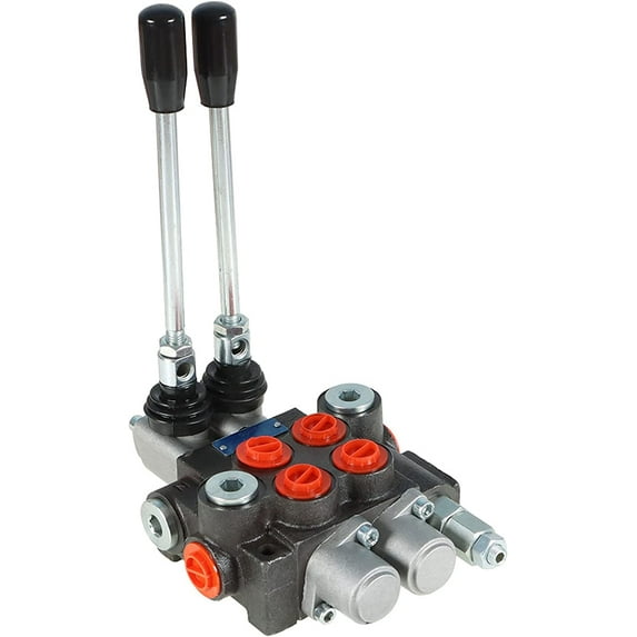 waltyotur Hydraulic Directional Double Acting Control Monoblock Valve, 2 Spool 11GPM SAE Ports w/ Joystick Hydraulic Directional Control Valve 3625 PSI Tractors Loaders Tanks