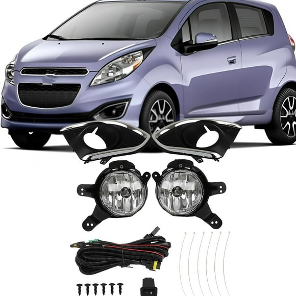 waltyotur Left Driver & Right Passenger Sides Pair Fog Lights Assembly Replacement for Chevy Spark 2013 2014 2015 Fog Daytime Light