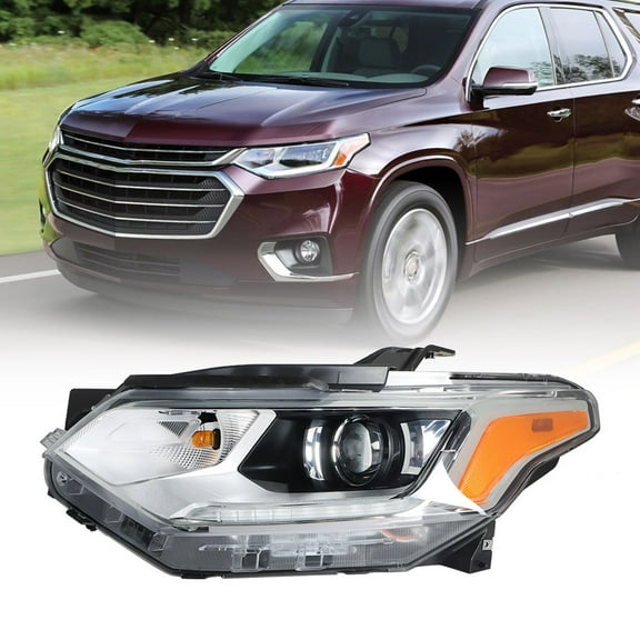 waltyotur Left Headlight For 2018-2020 Chevy Traverse HID/Xenon LED DRL Projector