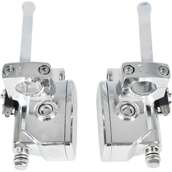 waltyotur Motorcycle 1 inch Brake Master Cylinder Lever Universal 25mm Left & Right Handlebar Hydraulic Clutch Brake Replacement for Yamaha Kawasaki Honda Suzuki Chrome