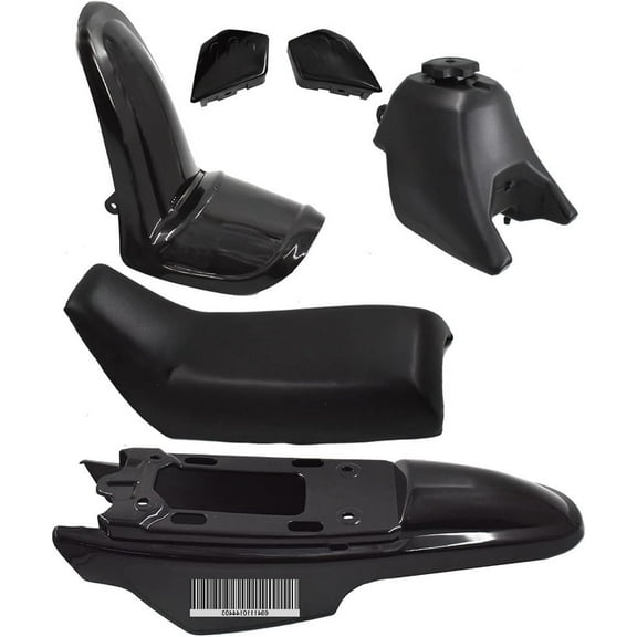 waltyotur Plastic Fender Body Seat Gas Tank Side Plates Fairings Kit Replacement for Yamaha PW50 PY50 All Years(Black)