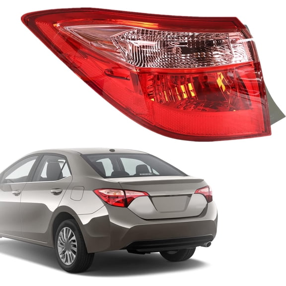waltyotur Rear Outer Left Tail Light Brake Lamp Assembly Driver Side Replacement for 2017-2019 Corolla 8156002B00 TO2804130