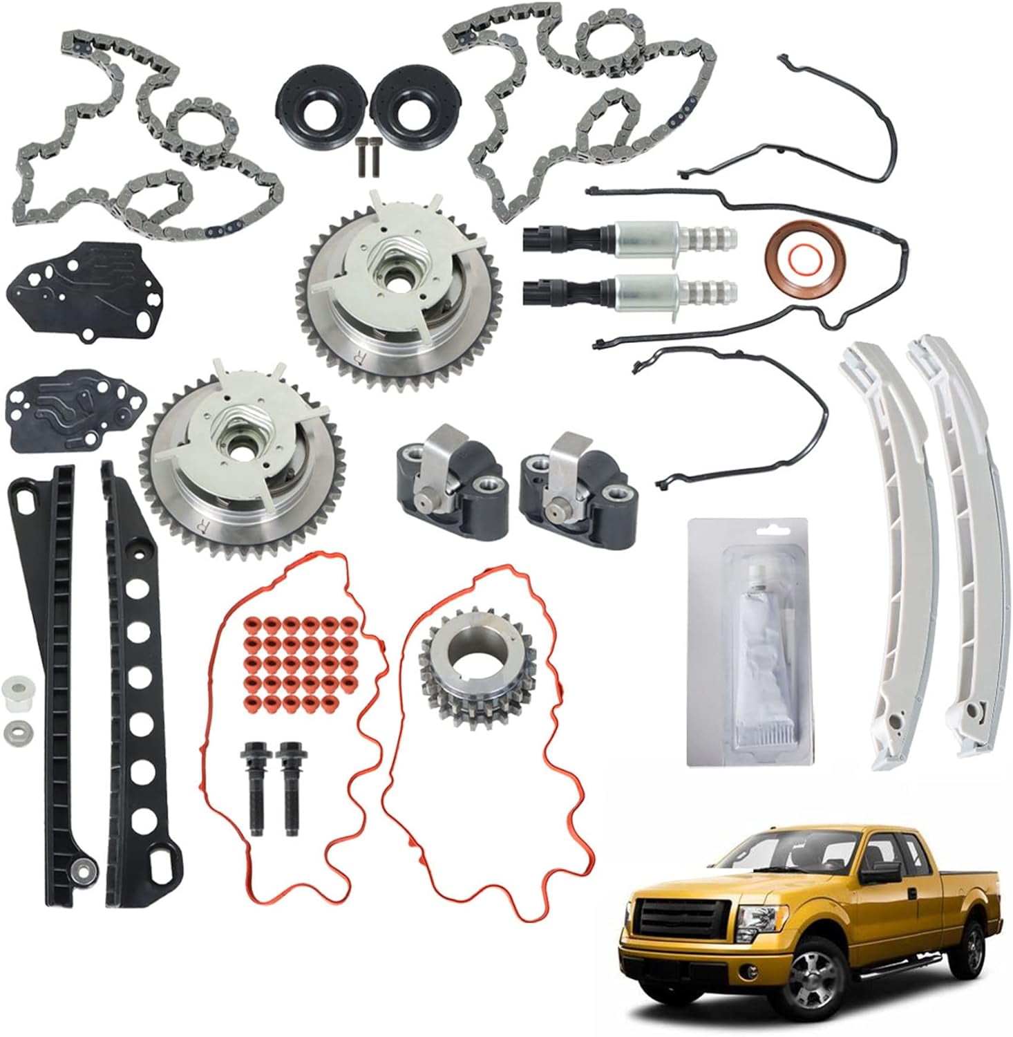 waltyotur Timing Chain Kit Cam Phasers VVT Valves Replacement for