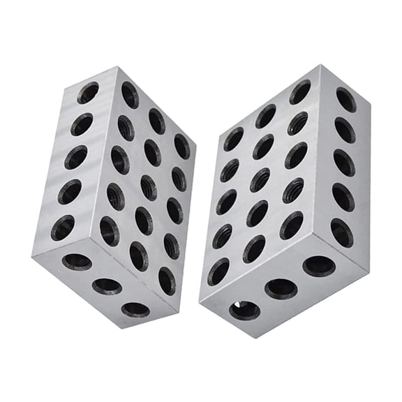 waltyotur Ultra Precision 2 x 4 x 6 Inch Blocks 23 Holes Accuracy 0.0002 Inch Suitable for Milling Machines for Setup, Layout and Inspection Jobs 1 Pairs