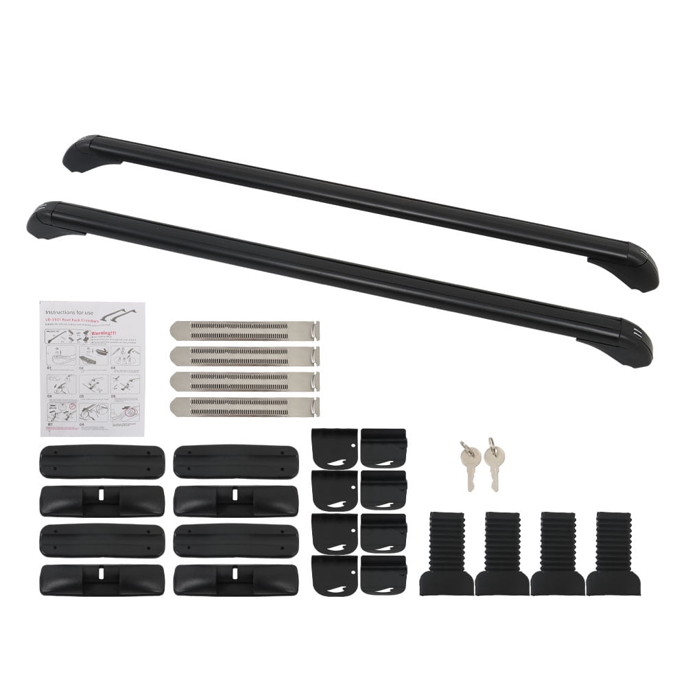 waltyotur Universal 43 Inch Aluminum Car Top Luggage Roof Rack Cross Bar Adjustable Window Frame 110CM