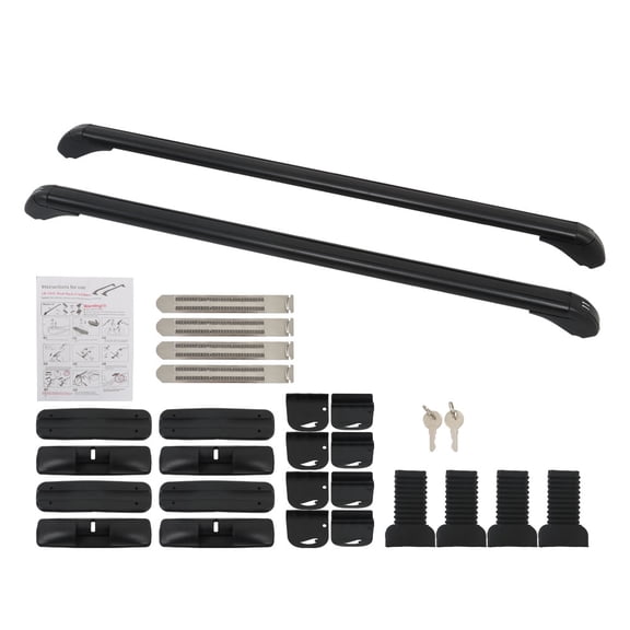 waltyotur Universal 43 Inch Aluminum Car Top Luggage Roof Rack Cross Bar Adjustable Window Frame 110CM