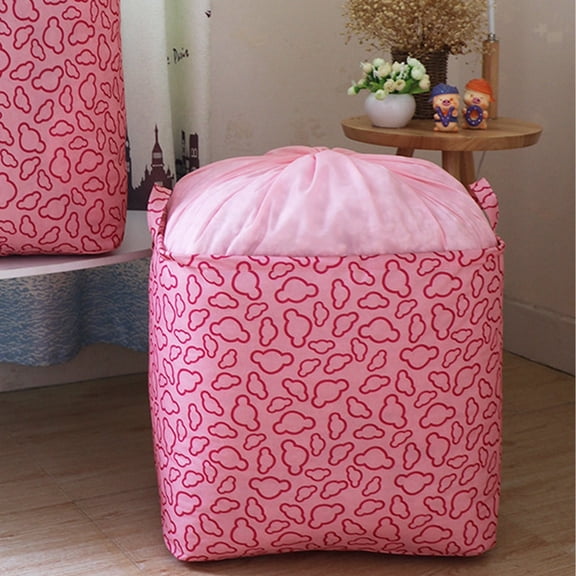Infidev Bathroom Storage Cabinet Dirty Clothes Basket Organizer, 100L Large Storage Bag, Tethered Handle Foldable Dirty Clothes Bucket Suitable for Home College Dorms, Closet Storage Pink