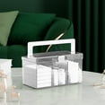 thumbnail image 1 of Infidev Bathroom Storage Cabinet Removable Dividers, Stackable Home Storage Organization Containers, Clear with Buckles and Handles Clear, 1 of 7