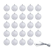 wamans Christmas Decorations Christmas Ornaments, Decorations for Christmas Tree, Set of 24 Shatterproof Bulbs With A Drawstring,white Balls for Decor Clearance Items