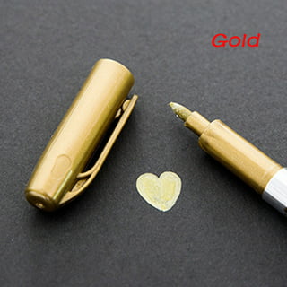 Permanent Paint Pens Gold Paint Markers Oil based Paint pen Never Fade  Quick Dry for metal, Rock Painting, rubber, ceramics, wood,plastic, fabric,  canvas, glass, Mugs, DIY Craft - 8 