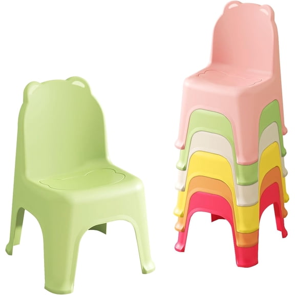 wanan 11”Stackable School Chairs, 6Pcs Kids Plastic Classroom Chairs for Toddlers, Colorful Preschool Chairs for Classroom, Daycare, Children's Room, Playroom (Rainbow, 6PCS)