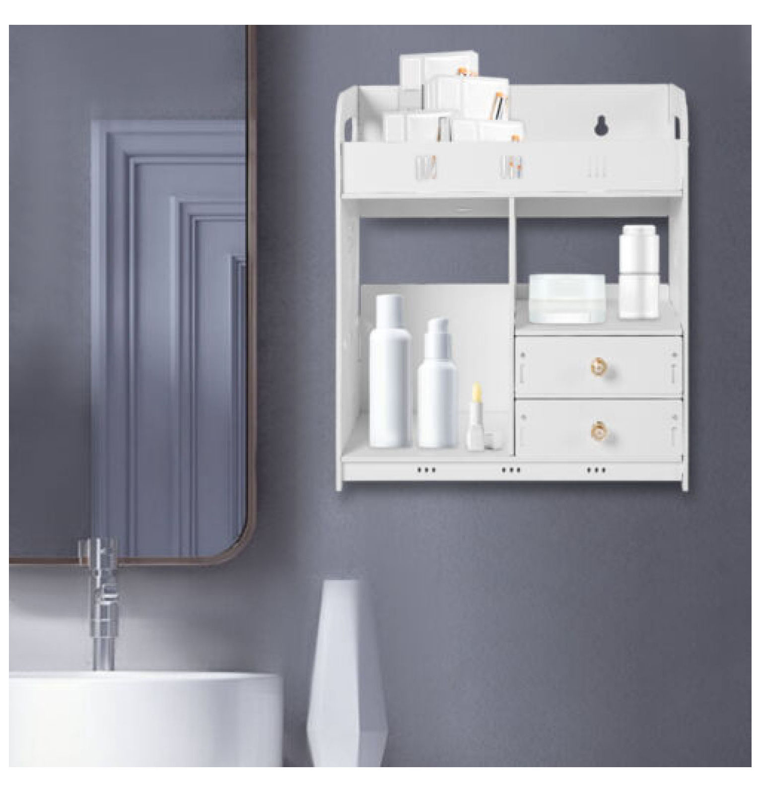 wangc123 Bathroom Wall Mount Medicine Storage Cupboard