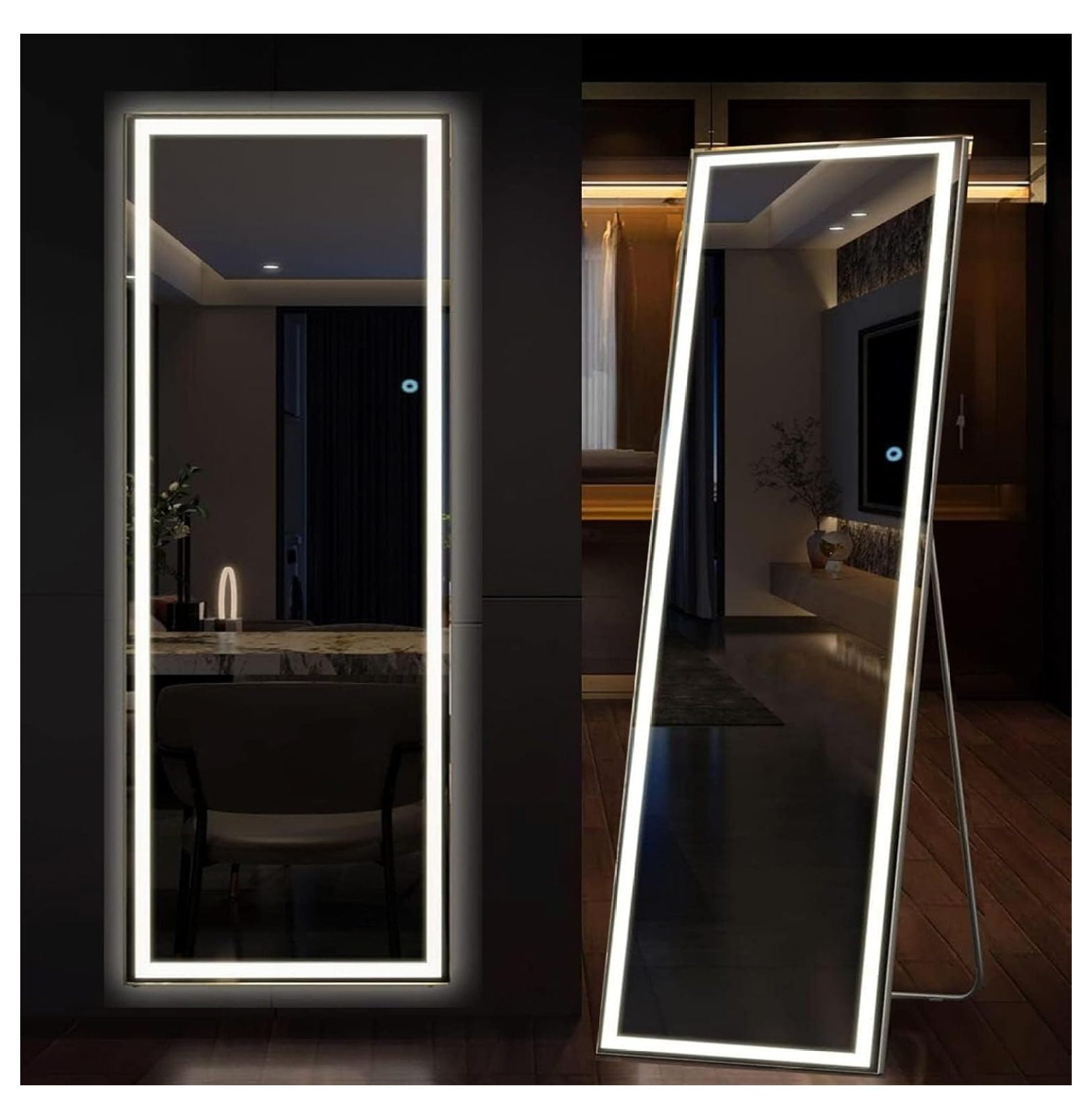 wangc123 Full Length Mirror with Lights LED Mirror 63 x 20 Full Body ...