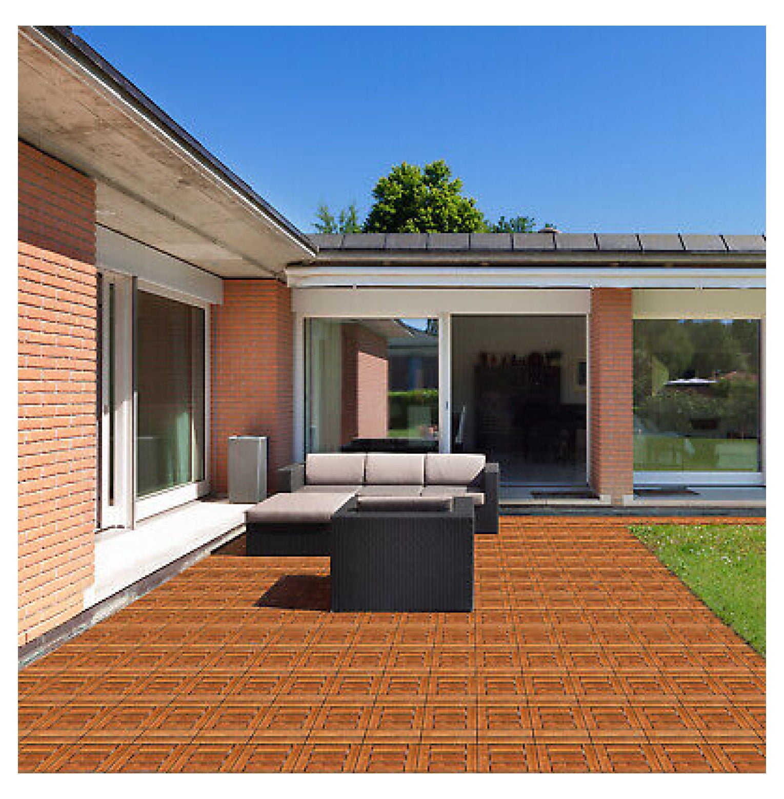 wangc123 Interlocking Deck Tiles 27PCS Waterproof Flooring Tiles for
