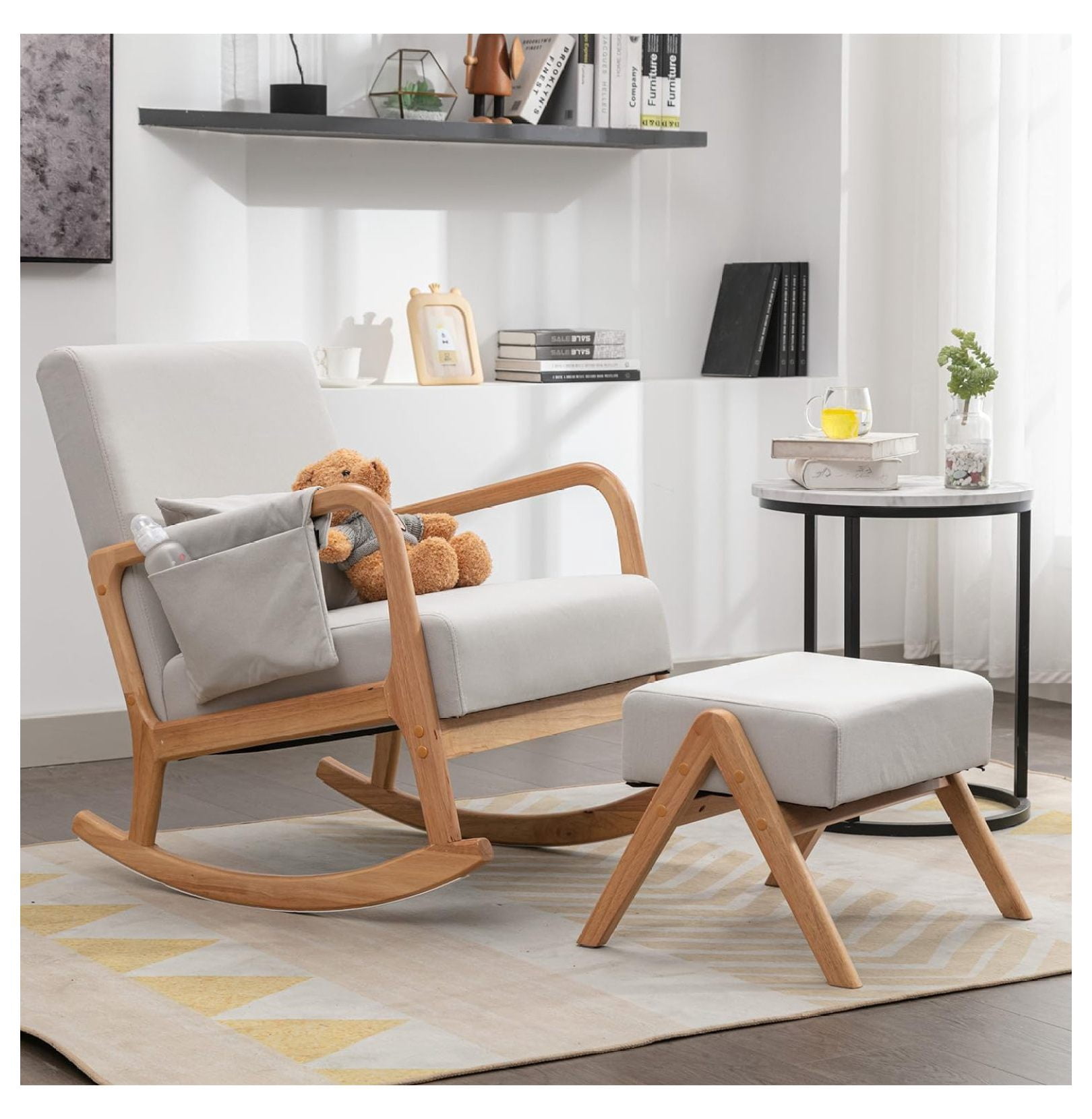 wangc123 Nursery Rocking Chairs with Ottoman，Rocker Chair Glider Chair