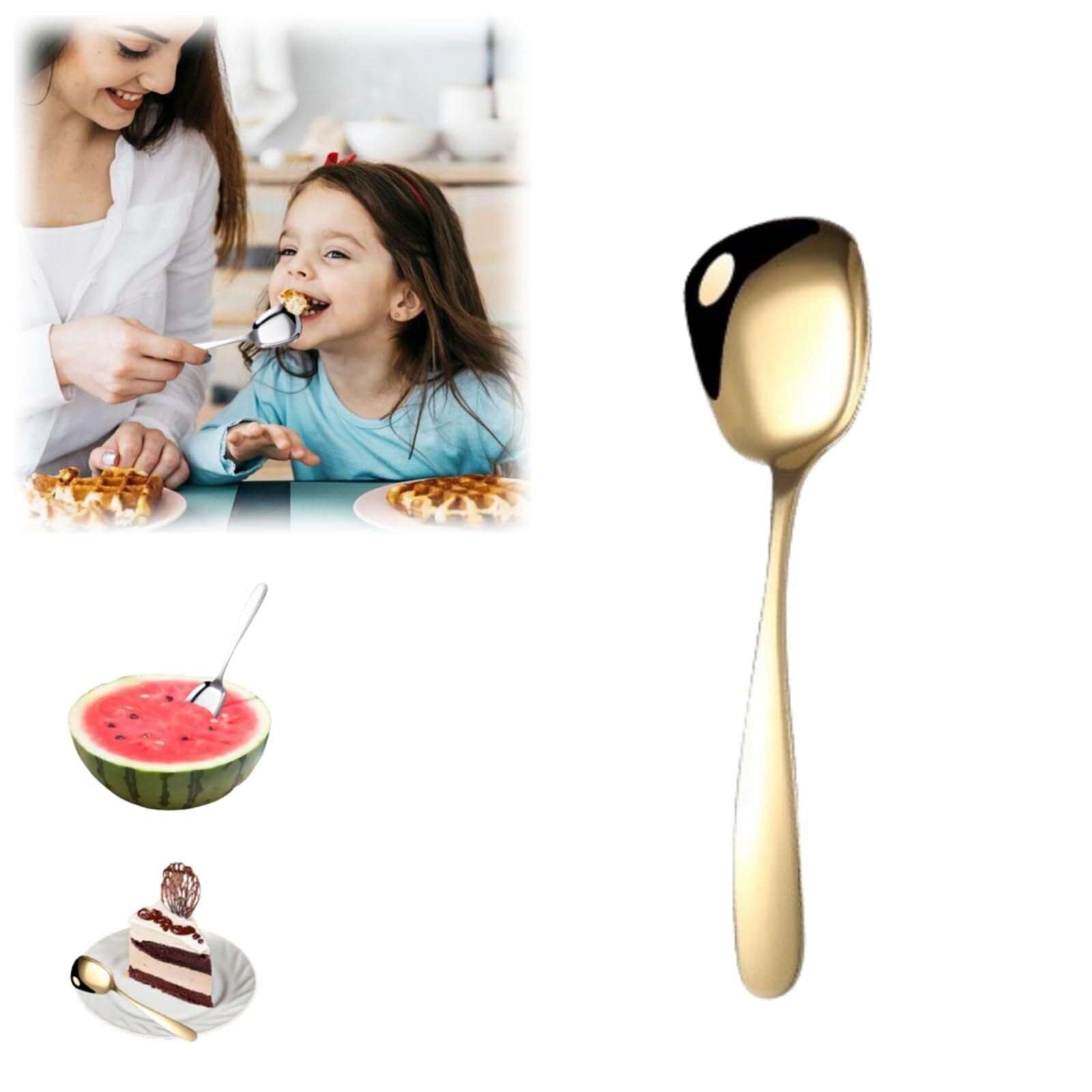wangqiang 2024 Premium Square Head Stainless Steel Serving Spoons ...