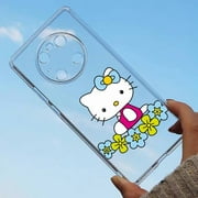 wangyu Hello Kitty Phone Case For Huawei P40 P20 P30 Pro Lite Psmart Nova 3e 6se Y9 Prime 2019 Y7 Y6 Y5 Honor 8s 8x 10 Transparent