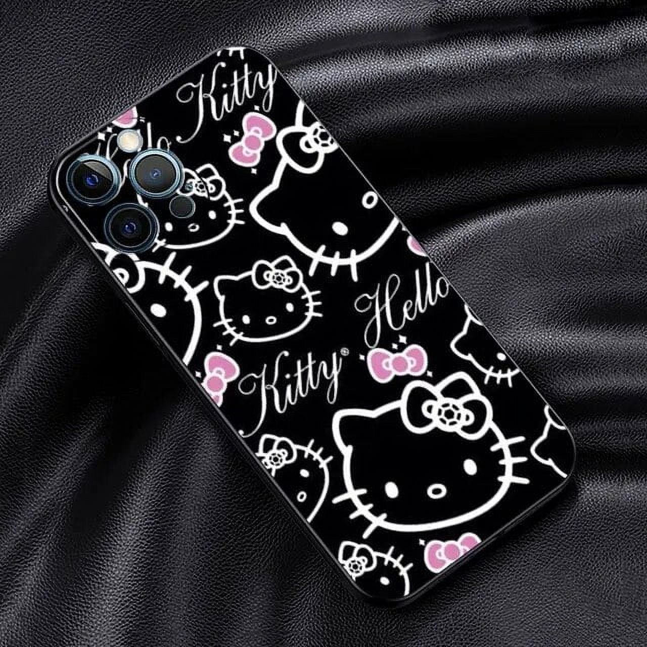 wangyu Pink Skull Hello Kitty Cutes Phone Case For IPhone 15 14Plus SE