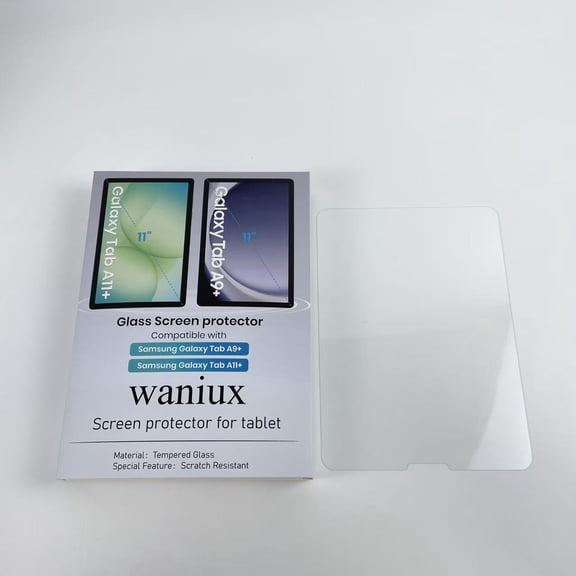 waniux Screen protector for tablet,Tempered Glass Screen Protector for Samsung Galaxy Tab A11 Plus (A11+) 2025 / Tab A9 Plus (A9+) 2023 11-inch, Installation Frame, 9H Hardness, Anti-Scratch