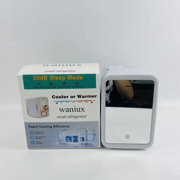 waniux small refrigerator,Mini Fridge,10L/12 Can Luxury Skin Care Refrigerator, Small Beverage Fridges for Bedroom Office Dorm Car Travel