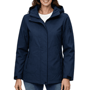 Women's Rain Jacket Lightweight Windbreaker Waterproof Hiking Shell Jacket Raincoat Navy L