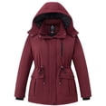 thumbnail image 1 of wantdo Women's Plus Size Puffer Jacket Windproof Winter Coat with Removable Hood Wine Red 5X, 1 of 9