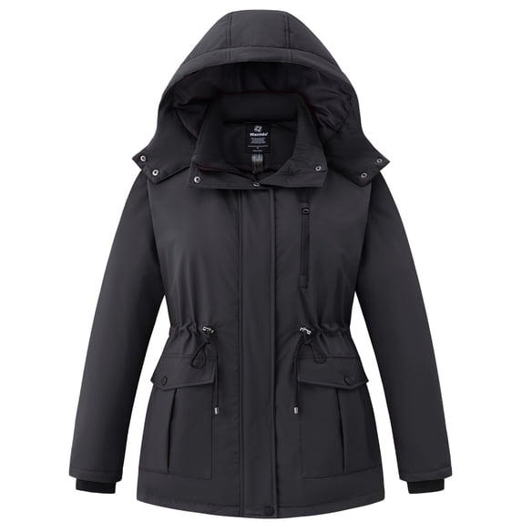 wantdo Women's Plus Size Winter Jacket Warm Thicken Puffer Jacket Quilted Outerwear Parka Dark Grey 3X