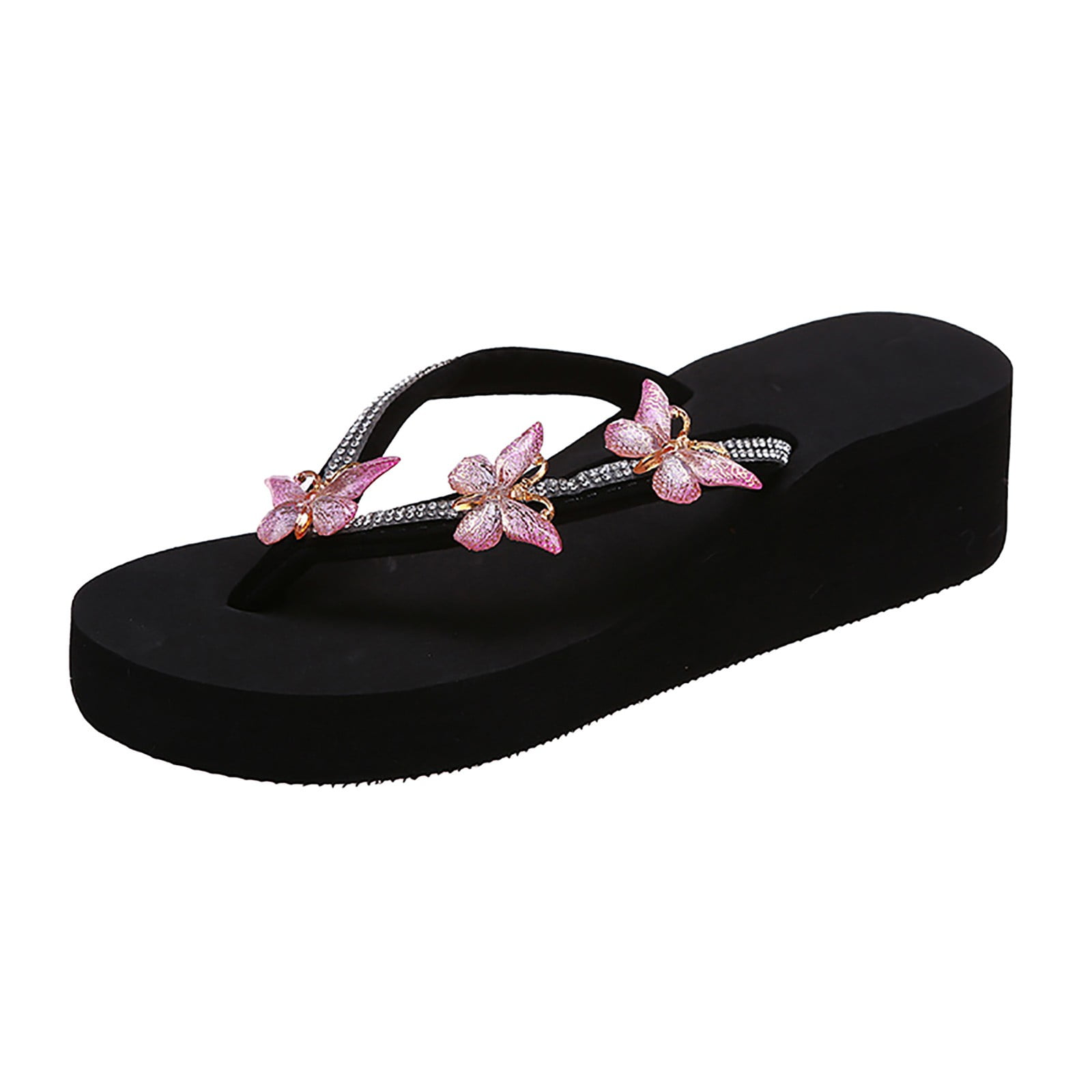 wanyng ladies fashion summer flip flops casual rhinestone butterfly ...