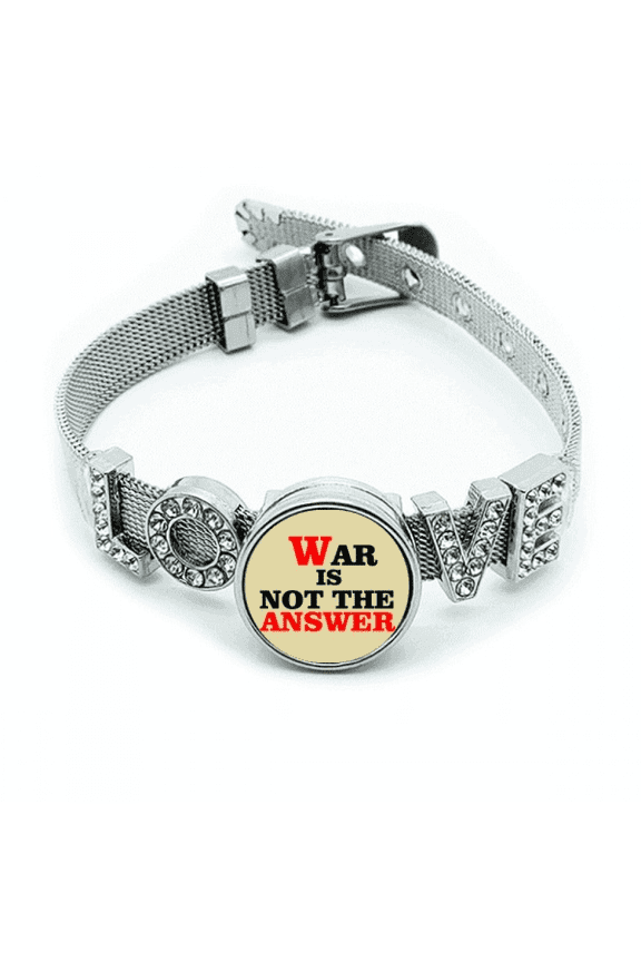 war is not the answer love peworld bracelet wristband crystal love adjustable bangle