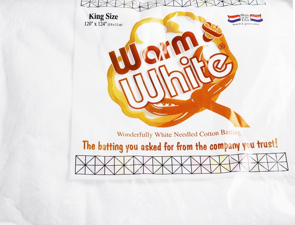 warm company batting warm & white cotton batting (120in x 124in) king
