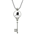 thumbnail image 1 of warning symbol cartoon pattern pendant vintage necklsilver key jewelry, 1 of 4