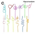 thumbnail image 1 of wartleves Assorted Color Curly Silly Drinking Straws, 10pcs, 25-26cm, 6g, 1 of 9