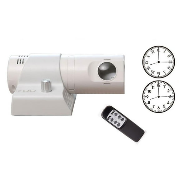 wartleves Projector Alarm Clock with Remote Control, 2024 New Led Projection Analog Clock, Roman Numerals and Arabic Numerals Dial Switchable, 180 Degree Rotation,White X4N9