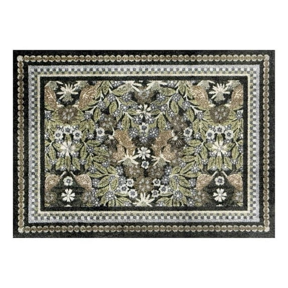 wash+dry Woodlands Midnight Washable Rug - 36 x 24 in - Black