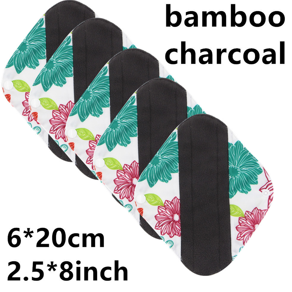 washable sanitary pads 1 Set Bamboo Charcoal Menstrual Pads Super