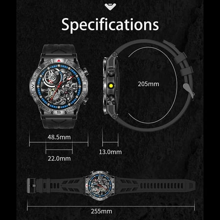 watch,Functions 1atm Waterproof Watch 466*466 Screen Waterproof Endurance Modes With Functions 1atm Screen Bt Call Men
