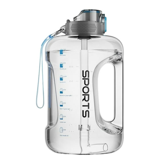 Tnarru Water Jug, Water Bottle with straw, Large Capacity Lockable Lid Gallon Water Jug, Drinking Cup, for Activity Bike Hiking Camping clear 1700ml