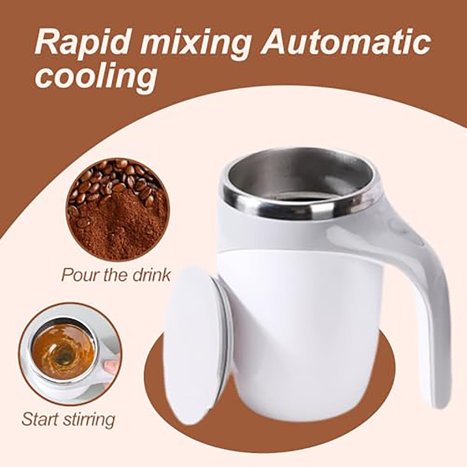 water bottle Rechargeable Automatic Coffee Stirring Mug With 350ml ...