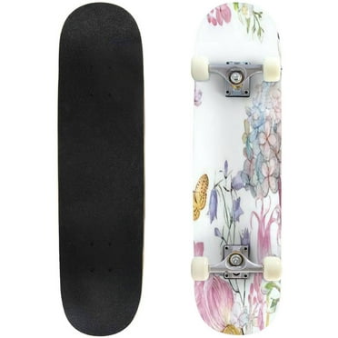 watercolor flower's background Outdoor Skateboard Longboards 31"x8" Pro Complete Skate Board Cruiser