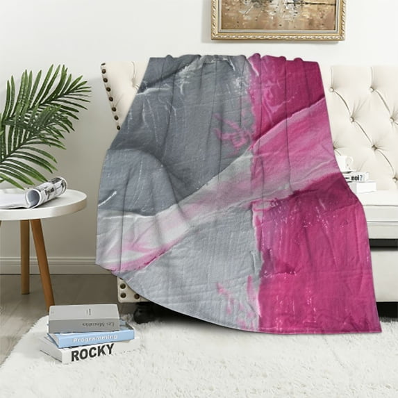 watercolor painting blanket pink tie dyed blanket, gray abstract art chair blanket gray aesthetic blanket, graffiti plush blanket super comfortable and breathable home decoration