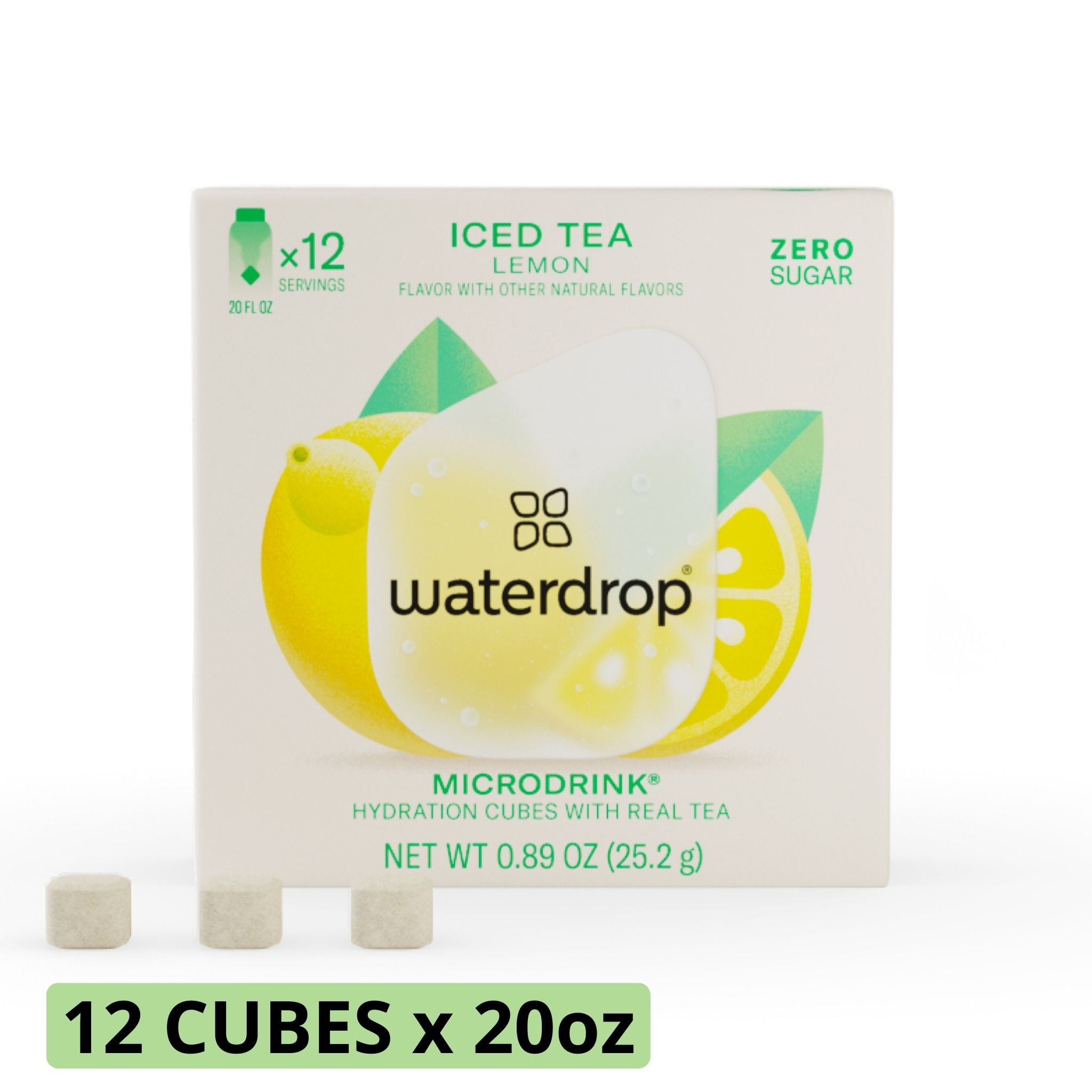 waterdrop Microdrink ICED TEA LEMON, Flavored Water Packets, Lemon