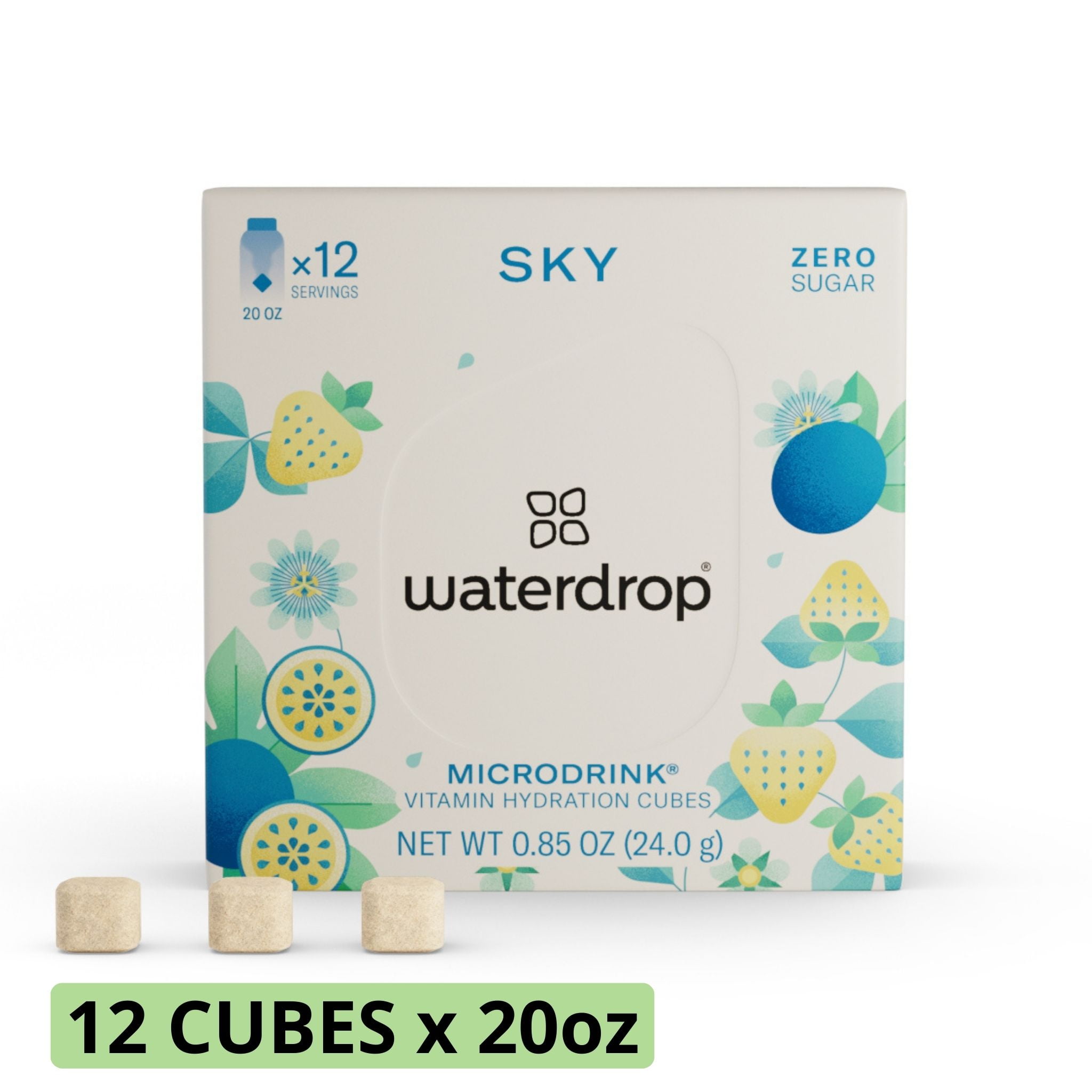  Waterdrop Microdrink, Water Enhancer Cubes (48 Servings) Sugar  Free Electrolytes, Natural Fruit Extracts, 4 Flavors - Rapid Hydration,  Vitamin Water for Recovery, Travel
