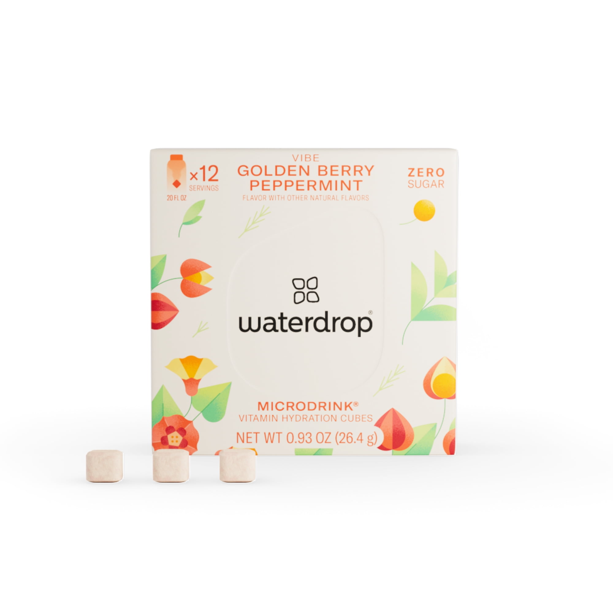 waterdrop Microdrink VIBE. Flavored Water Packets, Golden Berry
